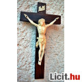 Eladó 48. Antik, ELEFÁNTCSONT Jézus Krisztus (11.2 cm), 20 cm vasfa feszület