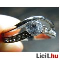 Álomszép elegáns fehér zafír köves aranyozott gyűrű - Vadonatúj!