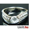 Álomszép elegáns fehér zafír köves aranyozott gyűrű - Vadonatúj!
