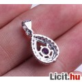 925 Sterling ezüst ametiszt kristály csepp alakú medál