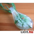 Eladó Álomszép egyedi muránói üveg zöld virágos medál nyaklánccal