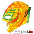 Pankrátor maszk - Rey Mysterio sárga-narancs-zöld felvehető mexikói Lucha Libre Pankráció maszk