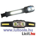 LED fejlámpa, COB, tölthető akkuval