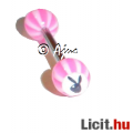 Szexi egyedi pink PLAYBOY nyelv piercing 12 mm - Vadonatúj!