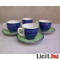 Kék-zöld színű nyolc darabos kávéskészlet