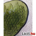 Szőlőfürt alakú zöld üveg tál