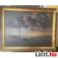 Eladó Erdős Mihály: Hortobágy - festmény, olajfestmény 92 x 72 cm