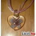 Álomszép egyedi Muránói üveg lila pillangómedál nyaklánccal Vadonatúj!