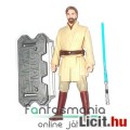 10cm-es Star Wars figura - Obi-Wan Kenobi Jedi Mester figura kék fénykarddal, szakállas megjelenésse