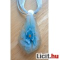 Álomszép egyedi Muránói üveg kék virágos medál nyaklánccal