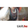 Dinnye kóstoló leány, Geiger Richard antik olaj-vászon festménye, szép