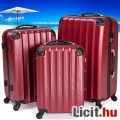 Uj utazótáska bőrönd 3 db-os vörös