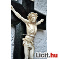 Eladó IGAZOLÁSSAL! 3. Antik ELEFÁNTCSONT Jézus Krisztus 18.5 cm, 41cm impozá
