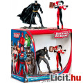9cm-es DC Comics - Batman és Harley Quinn figura szett - Schleich mini PVC szobor figurák talapzaton