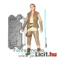 10cm-es Star Wars figura - Jedi Rey figura kék fénykarddal, mellényes megjelenéssel és Star Wars log