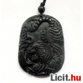 Különleges egyedi fekete jáde zodiákus tigris amulett  medál Vadiúj!