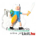 Adventure Time / Kalandra Fel 5-6cm mini figura - Finn karddal és pajzzsal és alátehető talapzattal 