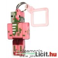 5-6cmes Minecraft Malacember / Zombie Pigman figura - mozgatható minifigura + rárakható kulcstartó, 