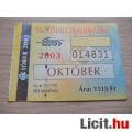 Eladó Havi  Bérlet 2003   Október