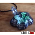Eladó Álomszép egyedi Muránói üveg zöld virágos medál nyaklánccal Vadiúj