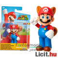 Super Mario figura - 6cmes Racoon Mario minifigura - World of Nintendo Jakks figura
