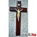 Eladó 49. Antik ELEFÁNTCSONT Jézus Krisztus (11 cm), 35.5 cm intarzia feszül