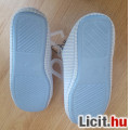 Új, világoskék csíkos biopamut papucs 37/38 EXTRA AKCIÓ