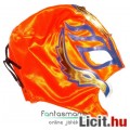 felvehető Pankráció / Pankrátor Maszk - narancs Rey Mysterio maszk lila-arany díszítéssel - szövetbő