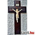 Eladó 40.) ELEFÁNTCSONT Jézus Krisztus (11.5 cm), 31 cm feszület, impozáns