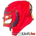 Pankrátor maszk - Rey Mysterio piros-arany-lila felvehető mexikói Lucha Libre Pankráció maszk