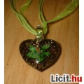 Álomszép egyedi Muránói üveg zöld virágos medál nyaklánccal Vadonatúj!