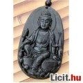 Eladó Különleges egyedi fekete jáde Kwan-yin buddha amulett  medál Vadiúj!