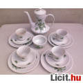 Bavaria Zöld rózsás porcelán kávéskészlet