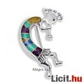 Eladó Ezüst Kokopelli Kitűző ? Bross Drágakő Intarziával