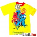 Igazság Ligája - Póló 7-8 évesnek - Flash, Batman, Superman mintával, sárga
