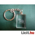 Gravírozott üveg kulcstartó - Elefánt