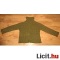 meleg téli olivazöld kötött pulóver,méret:40