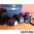 Nikon F60 fényképező vakuval, 2db. objektívvel, táskával
