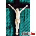 Eladó 23.) Antik, CSONT Jézus Krisztus 10 cm, 29 cm-es talpas feszületen, im