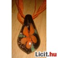 Eladó Álomszép egyedi Muránói üveg narancs virágos medál nyaklánccal Vadiúj