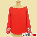 Eladó Újszerű különleges csipke ujjvégű Orsay borvörös felső