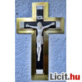 Eladó 40. Antik, ELEFÁNTCSONT Jézus Krisztus (19cm), 40cm feszület réz keret
